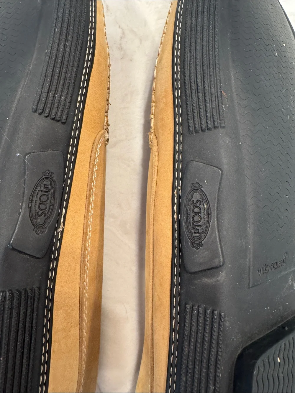 Tod's Beige Suede Penny Loafers